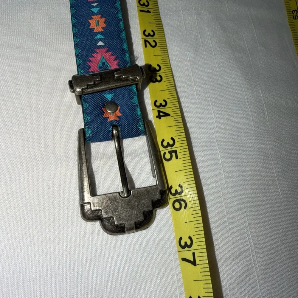 Nuovo southwest Patterned Belt with Silver Buckle 11